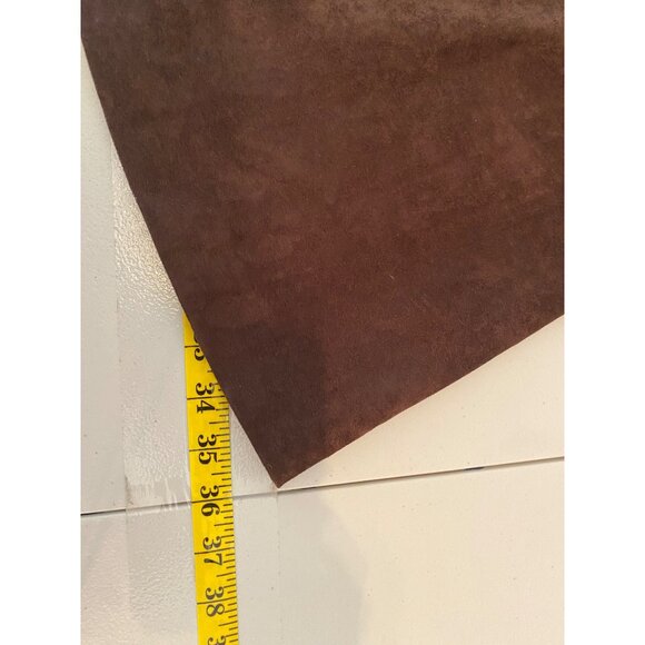 Liz Claiborne Brown Faux Suede A-Line Midi Skirt With Back Zipper Closure Medium - Picture 9 of 9